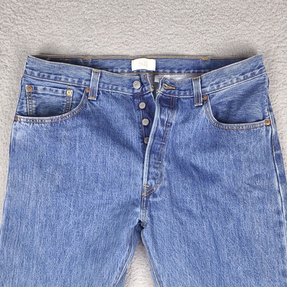Vintage Levi's 501 Jeans‎ Mens 37x30.5 Blue Button Fly Red Tab Denim Medium Wash - Picture 3 of 16